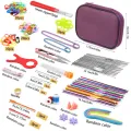 KRABALL Crochet Kit for Beginners Crochet Hook Set Ergonomic Knitting Needles Blunt Needles Stitch Marker DIY with Storage Case. 