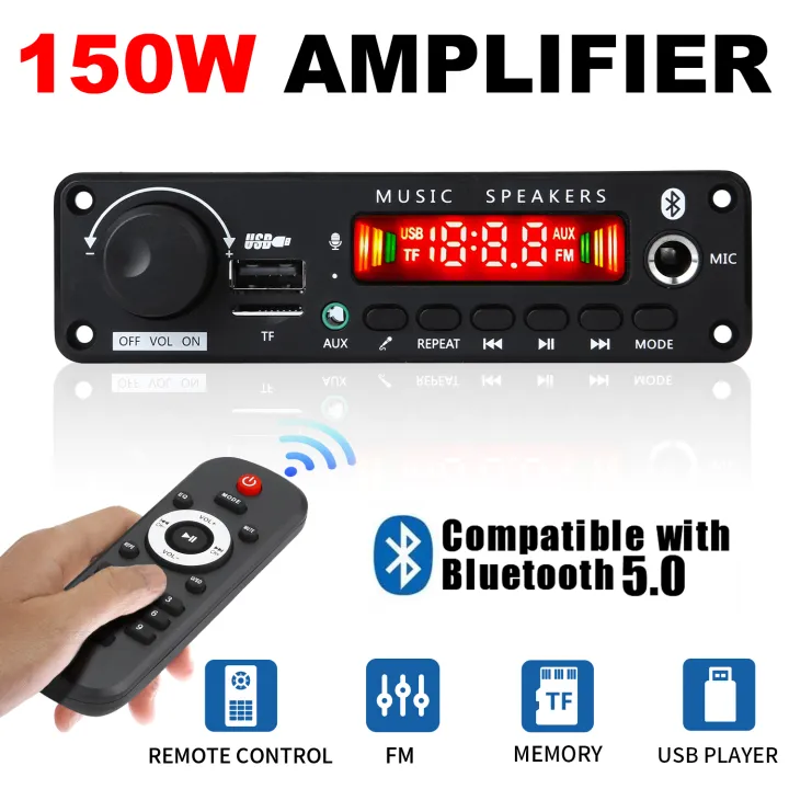 Bluetooth%205.0%20MP3%20Decoder%20Board%2085W%20160W%20Amplifier%20Audio%20Player%2012V%20DIY%20MP3%20Player%20Car%20FM%20Radio%20Module%20TF%20USB%20Mic%20Record%20Call%20-%20Image%204
