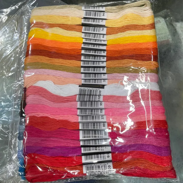 DMC Embroidery Thread Pack – 25 Colors | Cross Stitch Floss Set ...