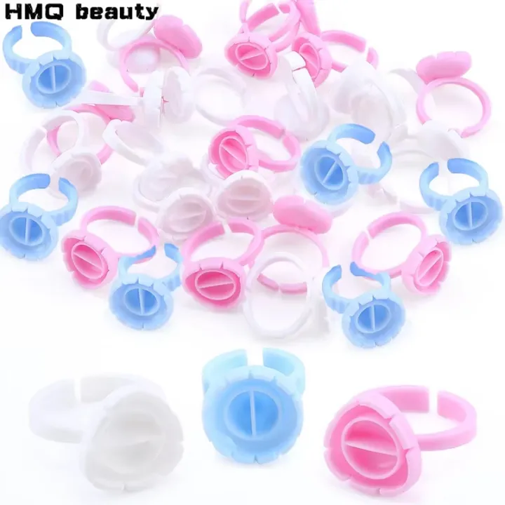 Ring Container For Lashes Wholesale 50Pcs Disposable Eyelash Glue Fan Cup Rings Tattoo Pigment ...