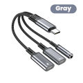 PD 60W Type C to Dual Type C 3.5mm Headphone and Charger Adapter 3 in1 USB C to AUX Audio Jack Dongle Cable For  iphone16. 