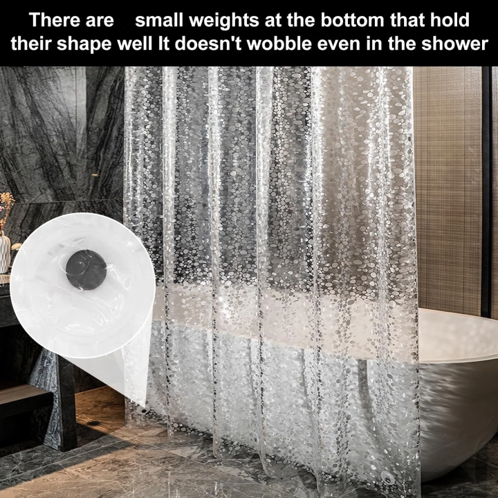 3D%20Pebble%20Clear%20Shower%20Curtain%20Liner%20with%20Magnets%20&%20Hooks,%20Fashion%20Plastic%20Bathroom%20Curtain%20for%20Bathtubs%20Bath%20Decor%20-%20Image%202