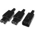 IEC Straight Cable Plug Connector C13 C14 C15 10A 250V Black female&male Plug Rewirable Power Connector 3 pin AC Socket. 