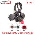 3pin + 4pin + 6pin 3 in 1 Motorcycle OBD Diagnostic 4pin Canbus Cable and 3pin OBD2 3 in 1 Plug Adapter Cable. 