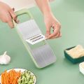 5-in-1 Stainless Steel Vegetable & Fruit Cutter - Multifunctional Kitchen Slicer for Onion, Potato, Carrot, Garlic | Manual Food Chopper with Hand Protector, Changeable Blades, Easy Salad Prep. 