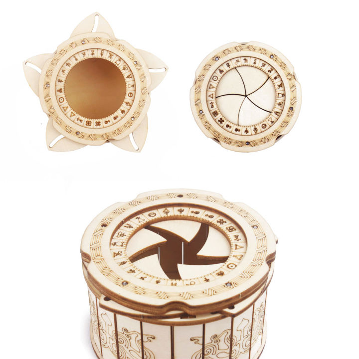 3D Puzzle DIY Wooden Mechanical Box Assembly Model  Birthday Halloween  