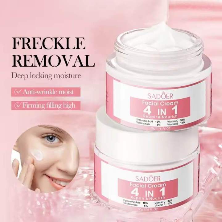 SADOER%204%20In%201%20Facial%20Cream%20Repair%20Nourishing%20Brightening%20Moisturizing%20Skin%20Care%20Anti%20Wrinkle%20Anti%20Aging%20Hyaluronic%20Acid,%20Nicotinamide,%20Vitamin%20C,%20E%20Face%20Cream%2050gm%20-%20Image%203
