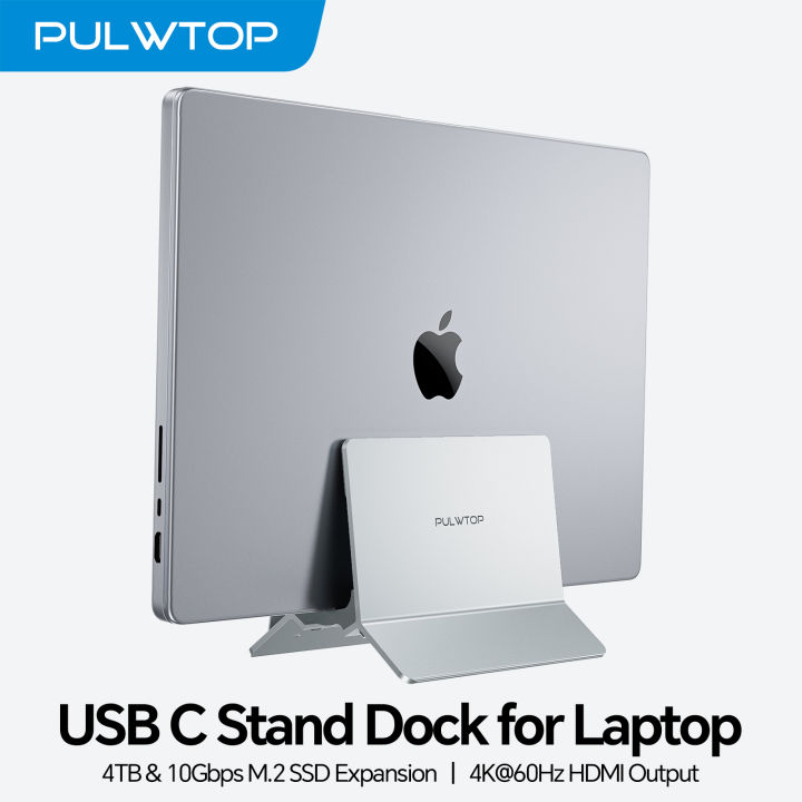 PULWTOP%20Vertical%20Laptop%20Docking%20Station%20With%20M2%20SSD%20Expansion%204K%20HD%20RJ45%20USB%20C%20Hub%20For%20Type%20C%20Notebook%20Workstation%20Setup%20-%20Image%208