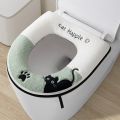 1pc Thickened U-Shaped Toilet Seat Cover Zipper Style Toilet Seat Pad Winter Waterproof Seat Pad Household Thick Toilet Pad.