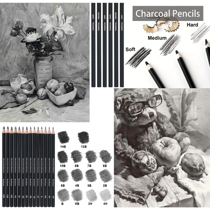 29Pcs%20Drawing%20Kit%20Sketching%20Pencils%20Set,Portable%20Pen%20Curtain-Charcoal%20Pencils,%20Sketch%20Pencils,%20Charcoal%20Stick,Sharpener,Eraser%20-%20Image%204