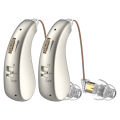 2 sets of mini elderly digital hearing aids earphones portable amplifiers rechargeable and adjustable amplifiers for the elderly.