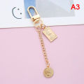 Vintage Korean Fashion Pearl Keychain Women Girl Gold Metal Chain Key Ring. 