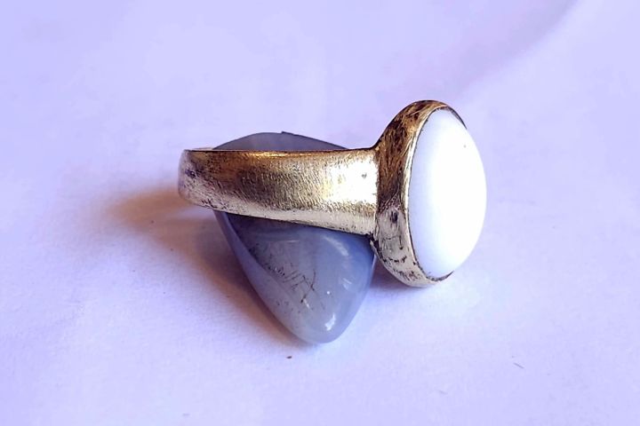 Tula Rashi Stone In English REAL PANCHADHATU RING WITH OPEL STONE