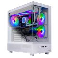 Transparent Glass Acquarium Designed ATX White Gaming Casing for Desktop PC. 