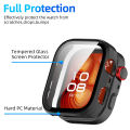 For Huawei Watch Fit 4 & Fit 4 Pro All-Around Screen Protector Glass+Cover Hard PC Bumper Tempered Glass Watch Case For Huawei Watch Fit 4 & Fit 4 Pro.