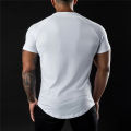 Plain Gym T-shirt Men Summer Fitness Clothing O-Neck Short Sleeve T shirt Cotton Slim Fit Tshirt Bodybuilding Workout Tees Tops.