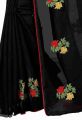 Embroidered Chanderi Cotton Saree (Black) with Blouse material. 