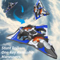 Foam RC Plane Fighter 2.4G Remote Control Stunt Glider 360 ° Rolling Flight Flying EPP Foam Aircraft with LED Toys for Kids.