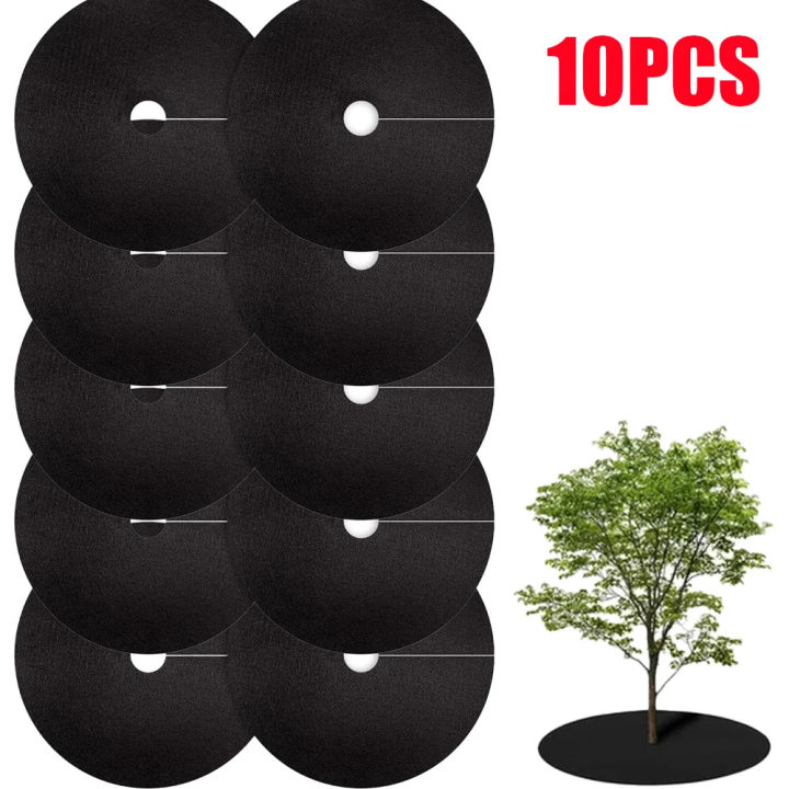 10PCS Non-Woven Tree Mulch Ring Degradable Tree Protector Mat Reusable ...