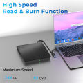 USB 3.0 USB C External CD/DVD RW Drive Read Burner Portable DVD Player Optical Drives For Laptop PC Windows 11 10 Linux OS Mac. 