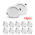 10pcs Spotlights LED Ceiling Downlight AC 220V 21W 18W 15W 12W 9W Recessed Round Lamp Spot LED Dowm Light Hidden Indoor Lighting. 