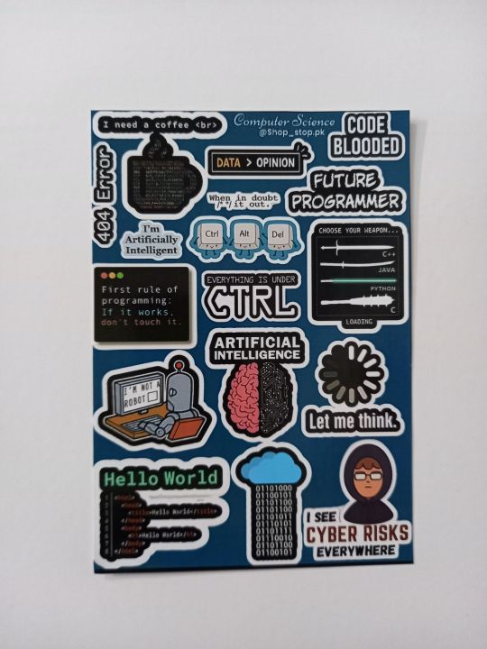 Computer Science Mini UNCUT sticker sheet - A6 size - 15 x 10 cm