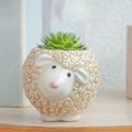 Cute Ceramic Animal Flower Pot Cartoon Zebra Sheep Cow Head Mini Pot Succulents Plants Bonsai Pots Home Garden Decoration. 