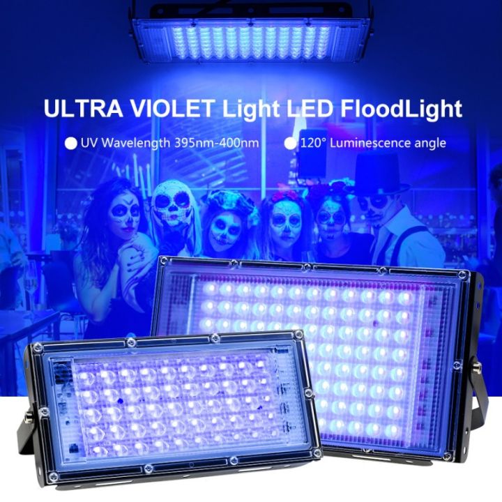 220V 50W 100W 200W 300W UV Led Floodlight Ultraviolet Led Stage Blacklight Effect Light Flood Lamp Disco Party Stage Backlight