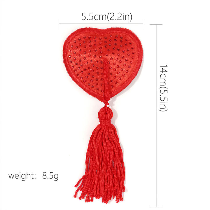 %20Women%201pair%20Love%20Heart%20Nipple%20Cover%20Reusable%20Rhinestone%20Breast%20Wear%20Tassel%20Silicone%20Nipple%20Pasties%20Bra%20Pads%20Chest%20Stickers%20-%20Image%203