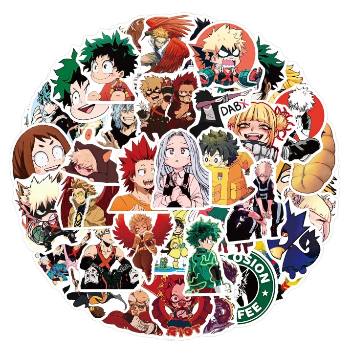 50Pcs%20My%20Hero%20Academia%20Stickers%20DIY%20Decoration%20Waterproof%20Skateboard%20Notebook%20Luggage%20Laptop%20Phone%20Fridge%20Decals%20-%20Image%203