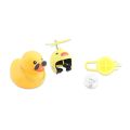 Motorcycle Accessories Cute Duck with Propeller Helmet Broken Wind Rubber Duck Toy Car Bicycle Small Yellow Duck Decor Ornaments. 