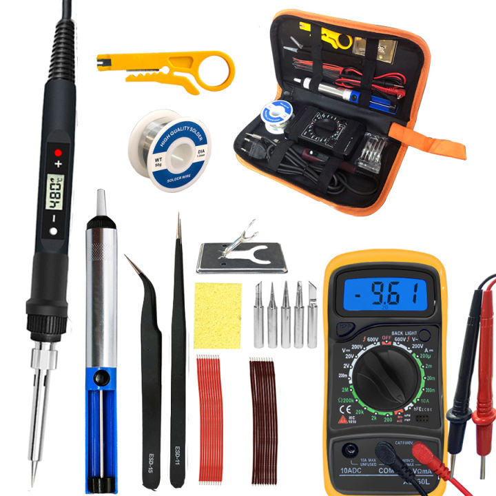 7-in-1 Electric Soldering Iron Kit: 60W Welding Tools with Wire Tweezers - Digital Zakka 7-in-1 Electric Soldering Iron Kit: 60W Welding Tools with Wire Tweezers - Digital Zakka