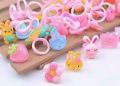 Baby Girls & Mixed styles Cartoon Animal vegetables and fruit Lovely Candy Color Plastic Rings. 