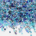 3/4/6/8mm Mixed Faceted Square Glass Bead Loose Spacer Crystal Cube Beads for Jewelry Making DIY Necklace Bracelet Accessories. 