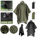 3 In 1 Outdoor Raincoat Hooded Sleeve Waterproof Rain Poncho Motorcycle Rain Cover Camping Hiking Travel Rainwear Tent.