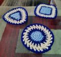 Crochet Mats (3 different shapes), 6 piece Coaster set (2 Mats of each shape), Hand knitted Mats from Mama's Knit Collection by SBM.HomeGoods. 