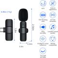 K8/K9 Wireless Collar Mic Wireless MIC Type C/Android/USB/AUX 3.5mm Mic K8/K9 Wireless Single/Double Microphone For Interview, Vlogging , Podcast. 