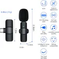 K8/K9 Wireless Collar Mic Wireless MIC Type C/Android/USB/AUX 3.5mm Mic K8/K9 Wireless Single/Double Microphone For Interview, Vlogging , Podcast. 