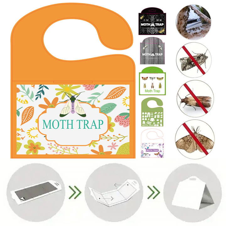 5Pcs Moth Pheromone Traps with Pheromones Prime Adhesive Pantry Moth Traps Clothing Moth Pheromone Traps for Food and Cupboard