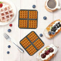 Air Fryer Silicone Biscuit Mold Set Square Waffle Model Non-stick Baking Tray Compatible For Pancakes Baking Accessories.