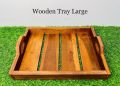 Classic Wooden Serving Tray – Large Size | Natural Finish, Premium Quality. 