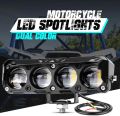 Motorcycle LED Hood Light with Motorcycle Fog Light - 4 Lens Ultra Bright, Dual Color Yellow/White, Flash Mode, 12-80V Universal Light for Bike, Car, Truck, Super Bright, Waterproof, Aluminum Body. 