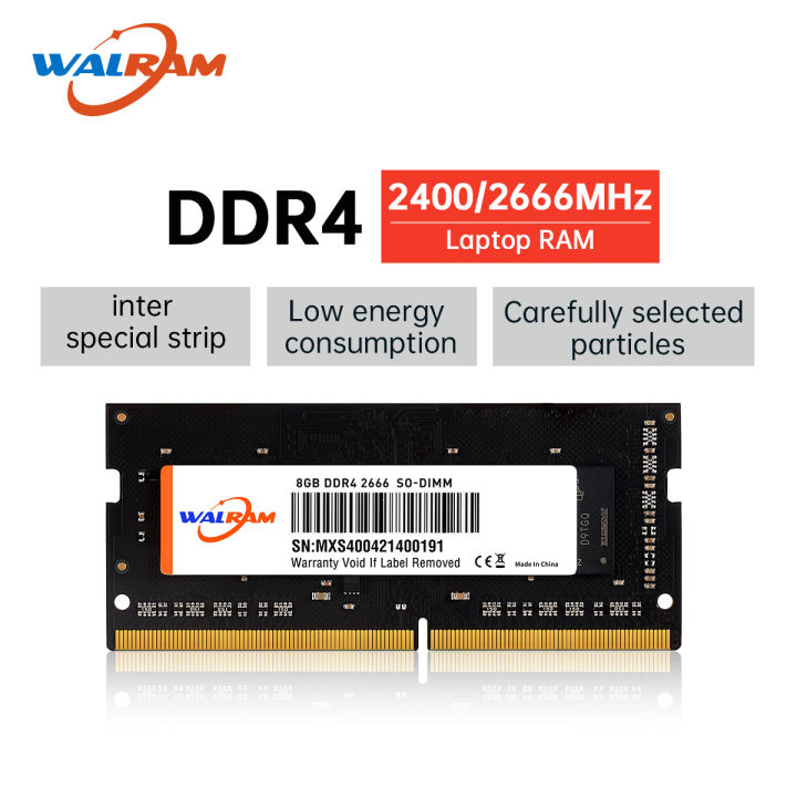 WALRAM Ram Memory DDR4 8GB 2400MHz 2666MHz Sodimm PC4 Laptop for Inter Computer Non ECC 1.2v Memoria RAM DDR4