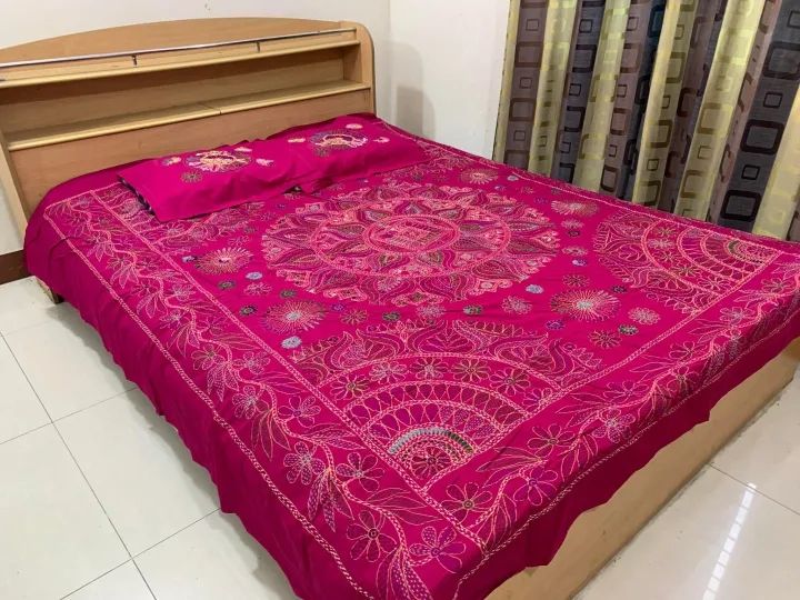 Hand Made Cotton Nakshi bed sheet