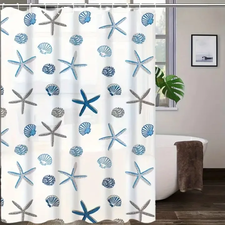 1pc%20With%20Pattern%20Shower%20Curtain%20PEVA%20Waterproof%20Shower%20Curtain%20Bathroom%20Partition%20Curtain%20Bathroom%20Decoration%20Accessories%20-%20Image%204