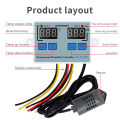 W1099 Digital Temperature Humidity Controller AC 110-220V Egg Incubator Regulator Thermostat Dual Display Humidity Controller. 