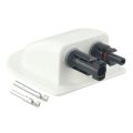 Caravan Solar Panel Wire Cable Double Hole Entry Gland Sealing Box Curved Cable Connector Waterproof For RV Motorhome Boats. 