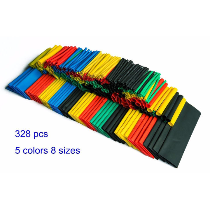 328pcs Heat Shrink Tube Thermoresistant Heatshrink Tubing Wrapping Kit