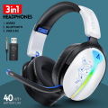 Noise Cancelling Wireless Bluetooth Gaming Headphones, Surround-Sound 7.1 Stereo HIFI Bass RGB Gaming Wired Headset Earphones for PS4, PS5, PC, Laptop, Xbox One, Nintendo Switch, Android Mobile, iPhone ~ Gym Headphone with Microphone by FunBug. 