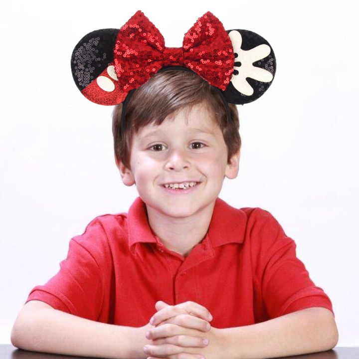 Disney%20Mickey%20Black%20Mouse%20Ears%20Headband%20For%20Girls%20Women%20Sequins%205"Bow%20Party%20Hairband%20Festival%20DIY%20Hair%20Accessories%20Femme%20-%20Image%204